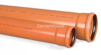 Трубы ПВХ для наружной канализации 110 х 0,5 м Политрон (цвет рыжий)
