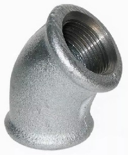 Угольник 1 1/2" х 45° оцинкованный  (Ду 40 х 45°)