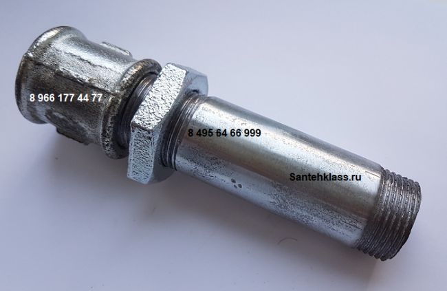 Сгон в сборе 1 1/4" оцинкованный 32 мм (муфта контргайка в комплекте)