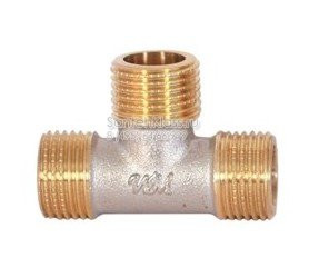Тройник латунный 1/2" наружная резьба (15 мм) Тройник латунный 1/2" наружная резьба (15 мм)