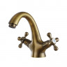 44311-1 KAISER Carlson Style Bronze смеситель для раковины тюльпан с двумя крестовыми рукоятками бронзовый