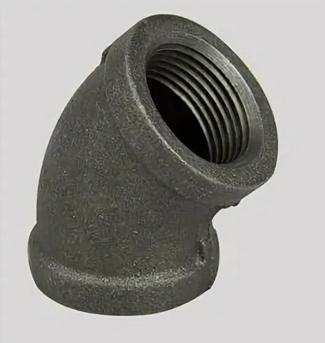 Угольник 1 1/4" х 45° в/в чугунный черный (32 х 45°) Угольник 1 1/4" х 45° в/в чугунный черный (32 х 45°)